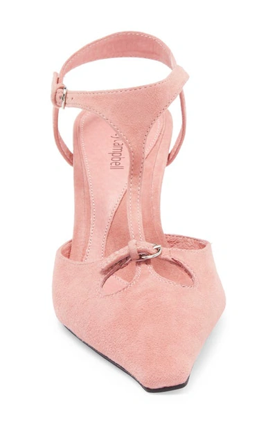 Shop Jeffrey Campbell Petit Ankle Strap Pump In Pink Suede