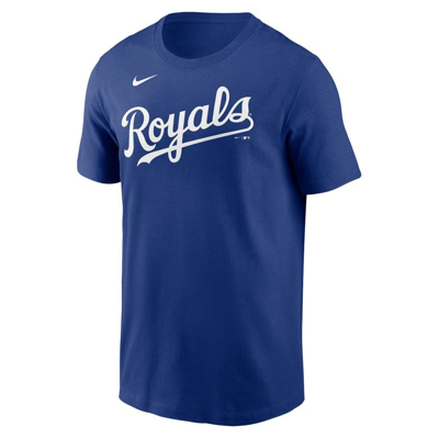 Shop Nike Royal Kansas City Royals Fuse Wordmark T-shirt