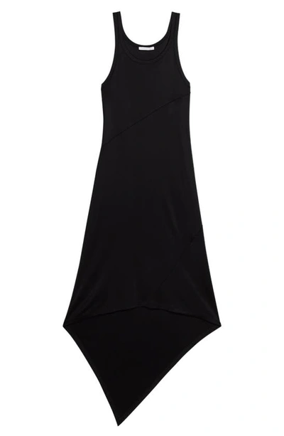 Shop Helmut Lang High-low Midi Dress In Black