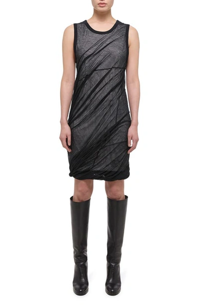 Shop Helmut Lang Bubble Hem Cotton Dress In Black