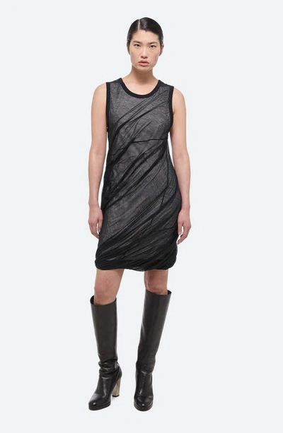 Shop Helmut Lang Bubble Hem Cotton Dress In Black