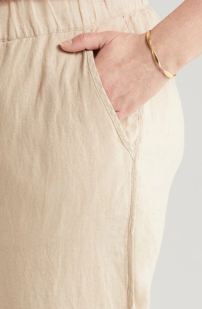 Shop Caslon Tulip Hem Linen Pants In Tan Oxford