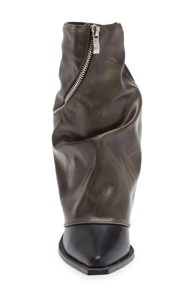 Azalea Wang Larkyn Water Resistant Pointy Toe Bootie In Brown