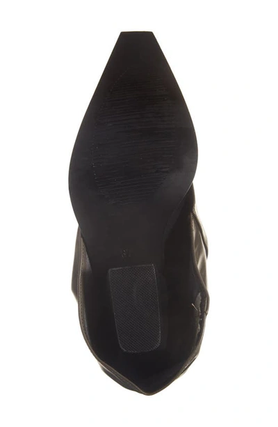 Azalea Wang Larkyn Water Resistant Pointy Toe Bootie In Brown