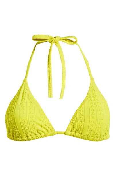 Shop Lemlem Malia Triangle Bikini Top In Jordanos Citron