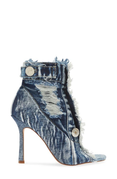 Azalea Wang Tandy Open Toe Bootie In Denim