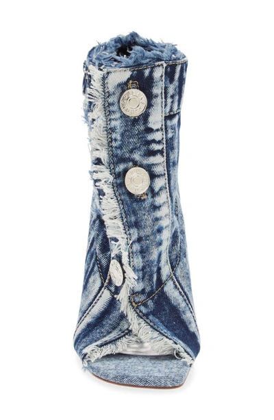 Azalea Wang Tandy Open Toe Bootie In Denim