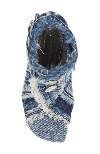 Azalea Wang Tandy Open Toe Bootie In Denim