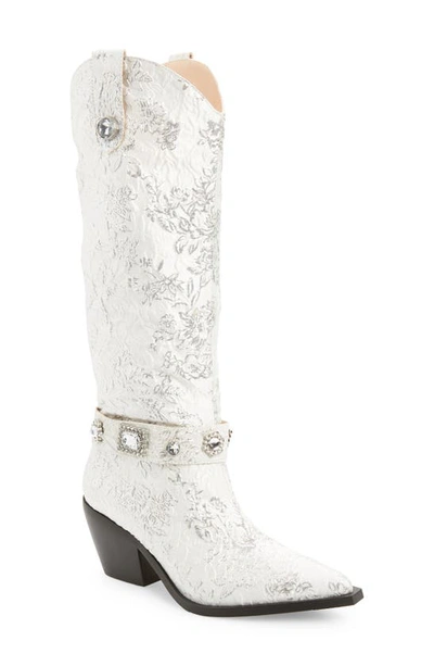 Shop Azalea Wang Bavani Pointed Toe Western Boot In White