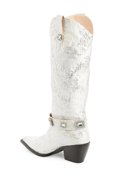 Azalea Wang Bavani Pointed Toe Western Boot In White