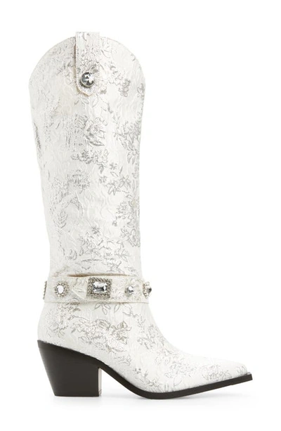 Azalea Wang Bavani Pointed Toe Western Boot In White