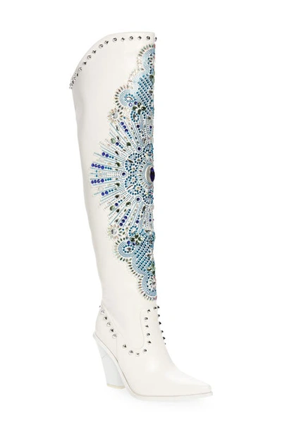 Shop Azalea Wang Axelbeat Pointed Toe Boot In White