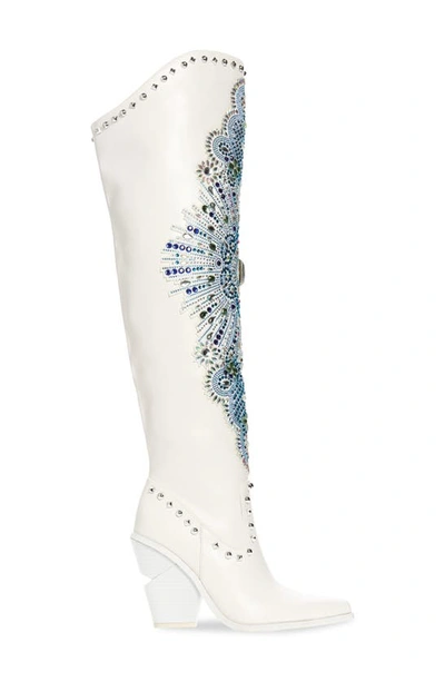 Shop Azalea Wang Axelbeat Pointed Toe Boot In White