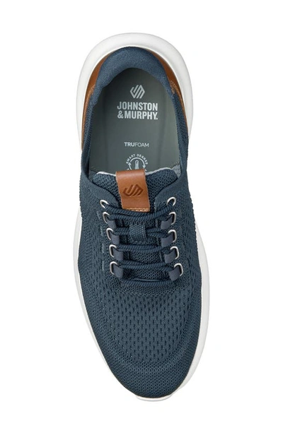 Shop Johnston & Murphy Amherst 2.0 Knit Plain Toe Sneaker In Navy Knit