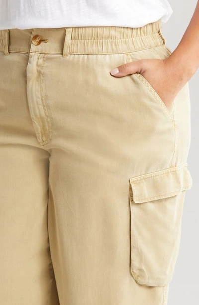 Treasure & Bond Soft Straight Leg Cargo Pants In Beige Khaki
