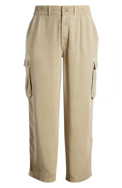 Treasure & Bond Soft Straight Leg Cargo Pants In Beige Khaki