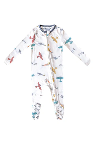 Copper Pearl Zip-up Footie Pajamas In Ace