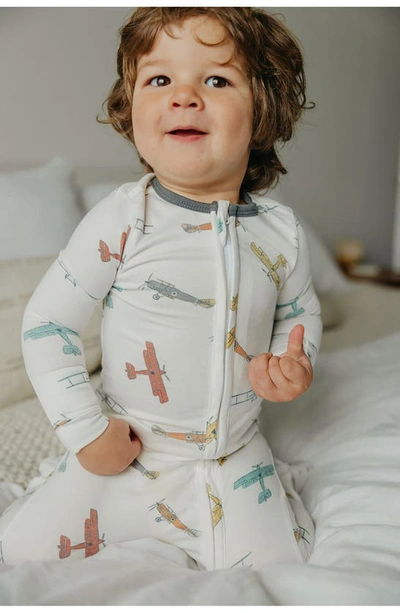 Copper Pearl Zip-up Footie Pajamas In Ace