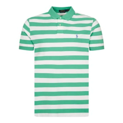 Shop Polo Ralph Lauren Stripe Polo Shirt In Green