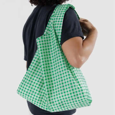 Shop Baggu Green Gingham Standard Reusable Bag