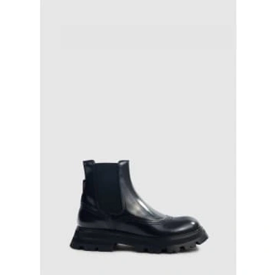Shop Alexander Mcqueen Women's Wander Low Black Ankle Boots