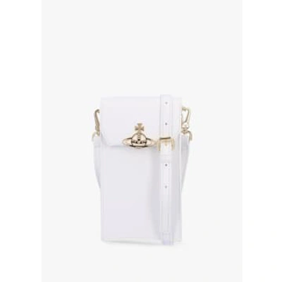 Shop Vivienne Westwood Womens Vegan Phone Bag In White Light Gold
