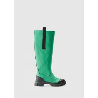 Shop Ganni Women's Country Bright Green Boots