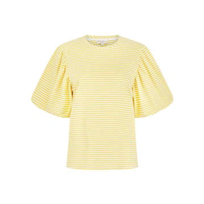 Shop Anorak Nooki Rhea Top T-shirt Yellow White Stripe