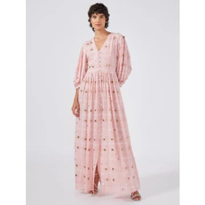 Shop Hayley Menzies Gitana Embroidered Viscose Volume Maxi Dress