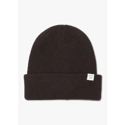 Shop Norse Projects Mens Merino Lambswool Beanie In Brown
