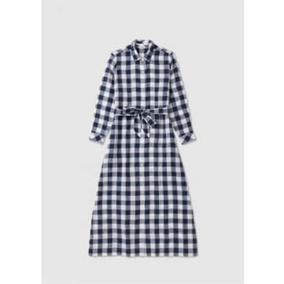 Shop Barbour Womens Marine Check Maxi Dress In Navy Check In Blue