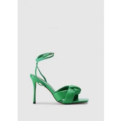 Shop Alias Mae Womens Milla Knot Front Open Toe Heels In Highlighter Green