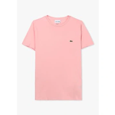 Shop Lacoste Mens Pima Cotton T-shirt In Pink