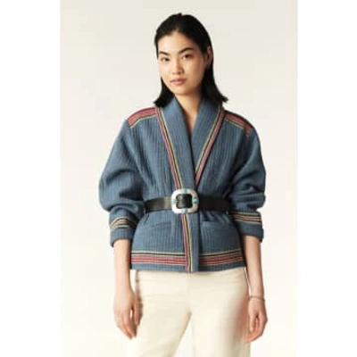 Shop Ba&sh Cardigan Ciago Kimono Jacket In Blue