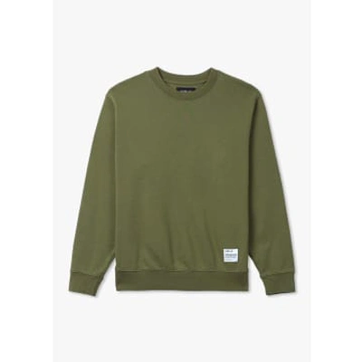 Shop Replay Mens Crewneck Sweatshirt In Light Military Green