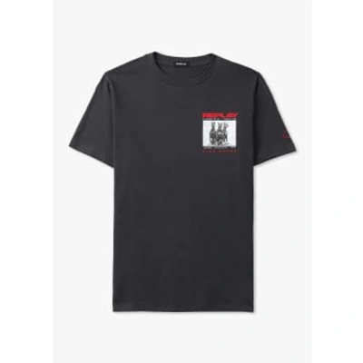 Shop Replay Mens Wide Awake Graphic T-shirt In Nearly Black