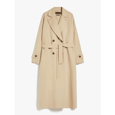Shop Weekend Max Mara Affetto Long Wool Trench Coat In Sand 031 2415011031600 Col 031