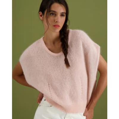 Shop Les Racines Du Ciel Circee Sleeveless Sweater Light Pink