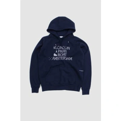 Shop Pop Trading Company Icons Hooded Sweat Navy In Blue