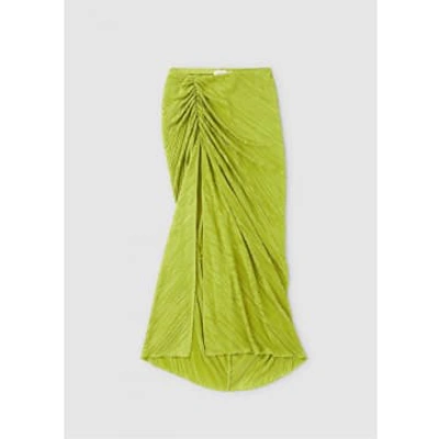 Shop Good American Womens Always Fits Plisse Skirt In Chartrusse