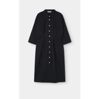 Shop Loreak Mendian Flavia Cotton Midi Dress In Black