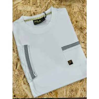 Shop Fila Gold Otto Pocket T-shirt Blanc De Blanc