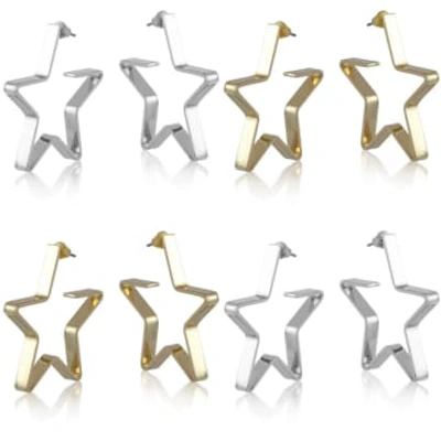 Shop Big Metal Large Star Hoop Earrings In Gold