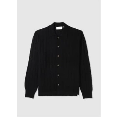Shop Les Deux Mens Garret Knit Ls Shirt In Black