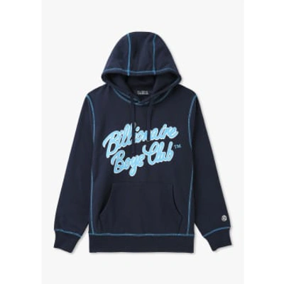 Shop Billionaire Boys Club Mens Script Logo Popover Hoodie In Navy In Blue