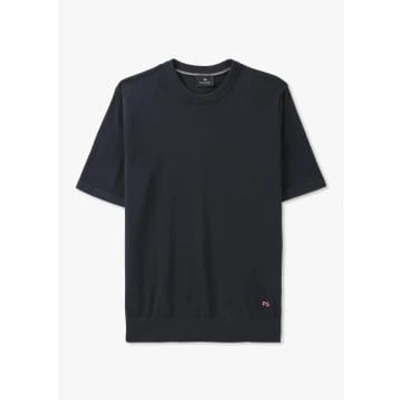 Shop Paul Smith Mens Short Sleeve Sweater T-shirt In Blue