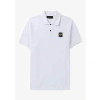 Shop Belstaff Mens Short Sleeve Polo Shirt In White