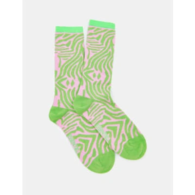 Shop Essentiel Antwerp Frint Zebra Socks In Green
