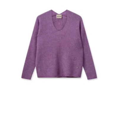 Shop Mos Mosh Mmthora V-neck Knit | Iris Orchid In Purple