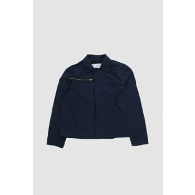 Shop Camiel Fortgens Worker Jacket Navy In Blue